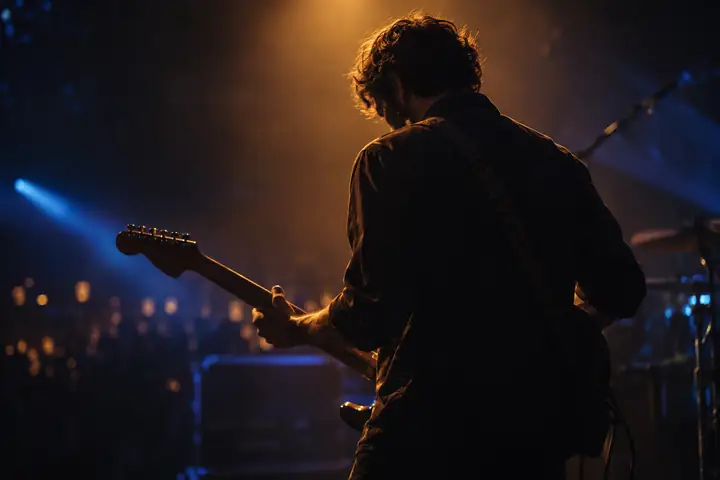 Guitarist playing an electric guitar